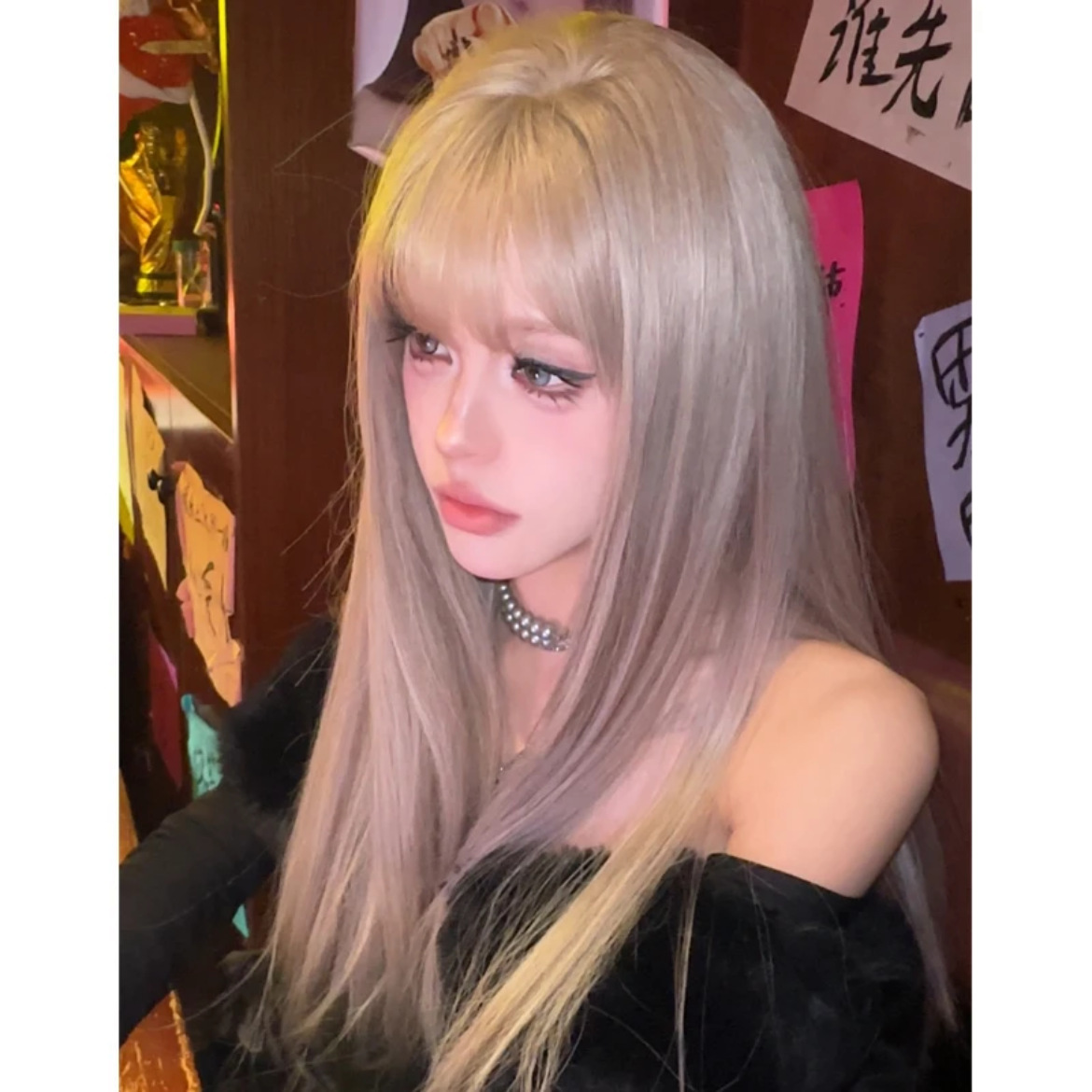 &nbsp;straight hair in cool brown, sweet and popular among students, full headpiece for summer Double ponytail wig for women with long&nbsp;