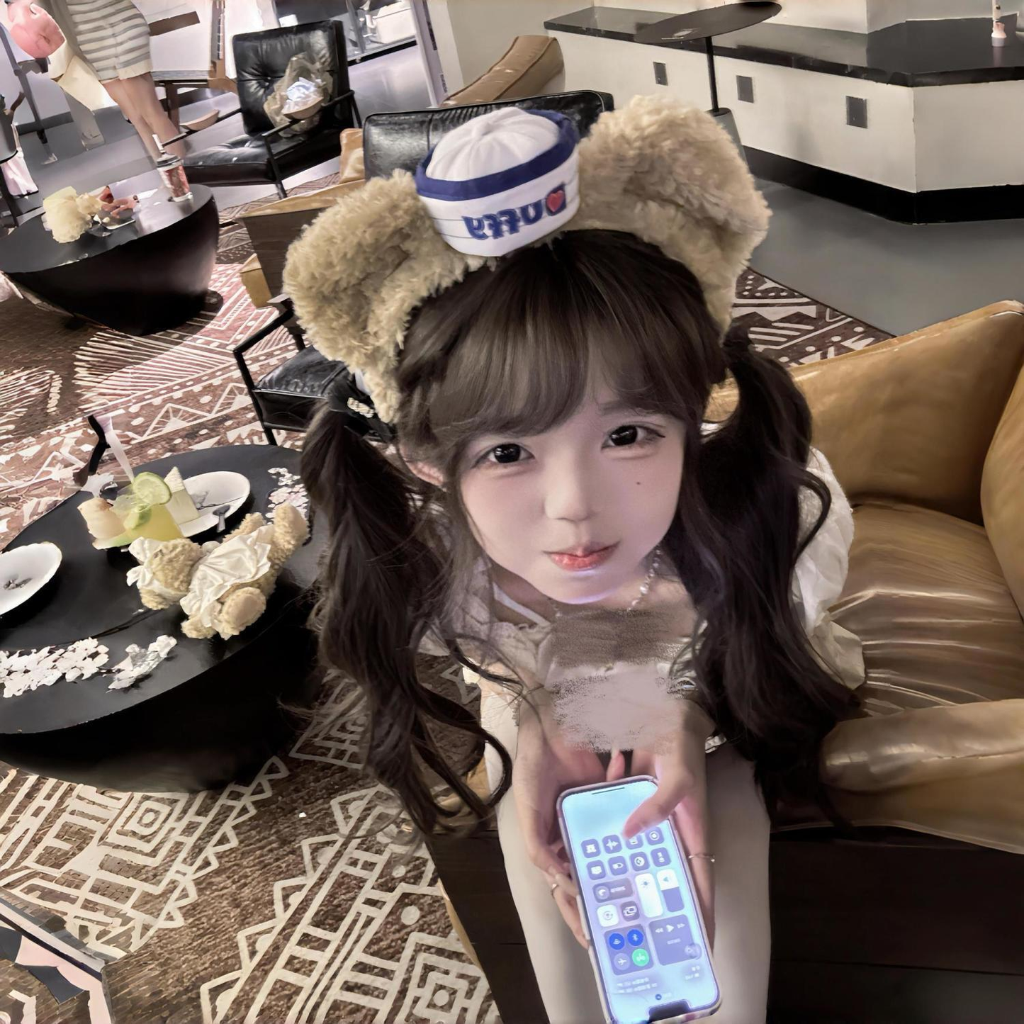 Long-haired Lolita long curly hair wig for women, full-head style with double ponytails, curly hair Lolita wig for women.